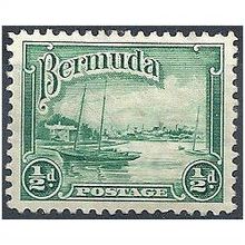 Bermuda 1936 SG98 1/2d Bright Green Mounted Mint.