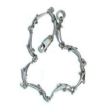 Sterling Silver Elongated Dolphin Link Bracelet