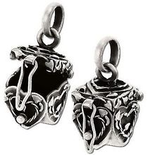 Sterling Silver Oxidized Vine Heart Prayer Box Pendant