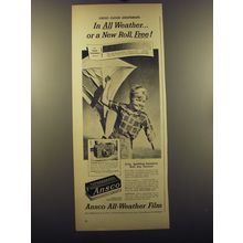 1950 Ansco Film Ad - In all weather