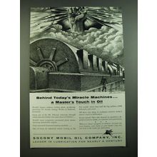 1956 Socony Mobil Oil Ad - Behind today's miracle machines A Master's touch