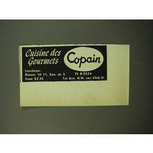 1950 Copain Restaurant Ad - Cuisine des gourmets
