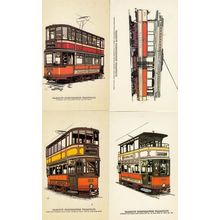 Glasgow Corpration Tramways Carnarder Paisley Clarkeston 4x Bus Postcard s