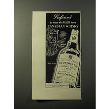 1953 Hudson's Bay Canadian Whisky Advertisement - Preferred by those