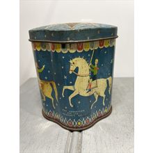 Rare Mac Roberston Vintage Carousel Carnival EMPTY Collectable Tin Decor