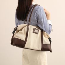 Ladies' Large Capacity Fitness Bag Commuting Luggage Bag Brown