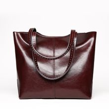 Women Genuine Leather Handbags Tote Purse Shoulder Bag Brown