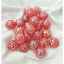 PRINCESS - 12 Beautiful Glass Marbles, Coral Pink Speckles, 22mm, Brand New