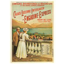 Calais Lucerne Interlaken Luxury Train Switzerland Railway Poster Postcard