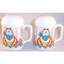 Whimsical Fat Cat Big Salt & Pepper Shakers Shaker Set, Lisa Berrett