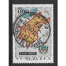 VENEZUELA 1970 MAPS & ARMS 90c MERIDA SG218 FINE USED#2