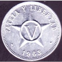 1963 Cuba 5 Centavos Coin