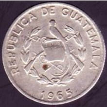 1965 Guatemala 5 Centavos Coin