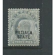 india stamps conventional states sg35 sg 35 patiala hm gum crrase horizontal