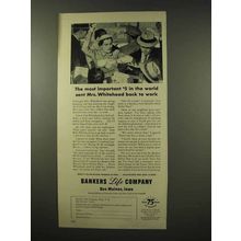 1956 Bankers Life Company Ad - Back To Work