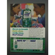 1966 Reef Mouthwash Ad - Here's To Breath That's Clean