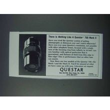 1981 Questar 700 Mark II Lens Ad - Nothing Like