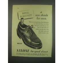 1949 Saxone Shoes Ad - Royal Burgundy a new shade for men