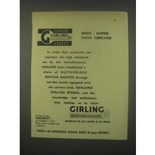 1949 Girling Brakes Ad - Genuine Girling Spares