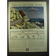 1964 Shell oil Ad - art by David Gentleman - Antrim Coast Road