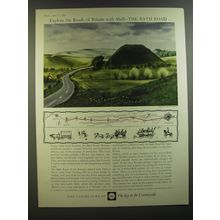 1964 Shell Oil Ad - art by David Gentleman - The Bath Road