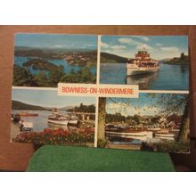 multiview, BOWNESS-ON-WINDERMERE, CUMBRIA. used postcard. by Sanderson & Dixon =