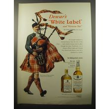 1950 Dewar's White Label Scotch Advertisement - Tartan of Clan Menzies