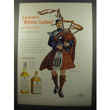 1950 Dewar's White Label Scotch Advertisement - Tartan of Cameron of Lochiel