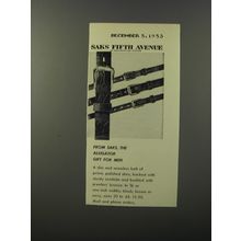 1953 Saks Fifth Avenue Belts Ad - From Saks, the Alligator gift for men