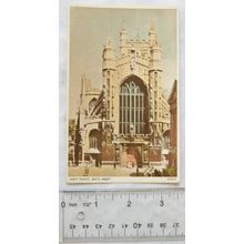 vintage colour Postcard West Front, Bath Abbey