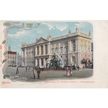 Berlin Schlossplatz und Marstall Gruss Aus Style German Postcard