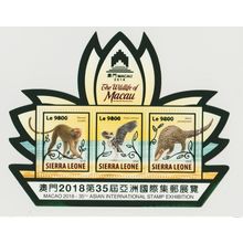 Sierra Leone 2018 Mi. Bl. ? foil Wildlife of Macau Faune Singe Héron Oiseau