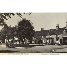 Kings Norton Green West Side in 1937 Shops Birmingham Real Photo Postcard