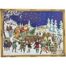 ADV771 - Sellmer Advent - Santa and Sleigh - 10.5"H x 14.5"W x .1"D
