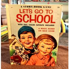 Wonder Book Let's Go To School By Annette Edwards 1954 Great Shape