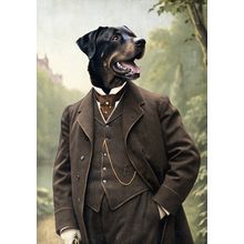 Victorian Aristodog – Elegant Steampunk Rottweiler Art Poste