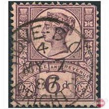 1892 SG208 6d Purple / Rose-Red Good Used