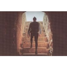 German Modern Day Spaghetti Western Cowboy Gun Stairs Postcard