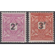 Côte d´Ivoire 1927 Michel Taxe 17 - 18 Neuf ** Cote (2001) 8.00 € Chiffre milieu