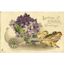 Art EASTER Tuck Easter Chicks Postcard (135)