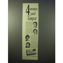 1951 Tampax Tampons Ad - 4 Women and Tampax