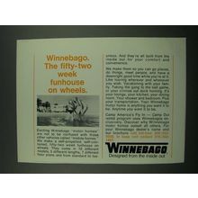 1970 Winnebago Motor Home Ad - The Fifty-Two Week Funhouse on Wheels