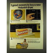 1976 Bounce Dryer Sheets Ad - Buy a Hotpoint Dryer