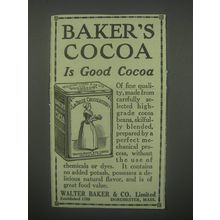 1913 Baker's Cocoa Ad - Baker's Cocoa is good Cocoa