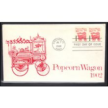 FDC 2261 16.7c Popcorn Wagan Pair (Unkn Cachet-U/A) Box0556