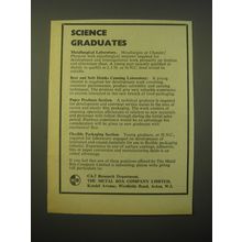 1966 The Metal Box Company Ad - Science Graduates
