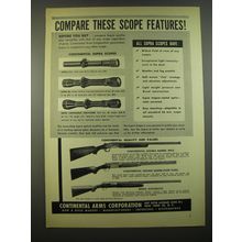 1954 Continental Arms Ad - Supra Scopes, Continental Double Barrel Rifle