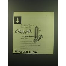 1949 Lucien Lelong Okatea Red Lipstick Ad - Flaming desert flower to bloom