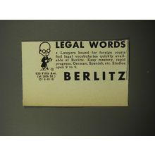1951 Berlitz School of Languages Ad - Legal Words