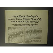1971 Preparation H Ointment Ad - Helps shrink swelling of Hemorrhoidal tissues